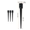 Fence Post Anchor Ground Spike, 4 Pack 36 x 4 x 4 Inches Outer Diameter (Inner Diameter 3.5 x3.5 Inches), Metal Black Powder Coated Post Stake Ground